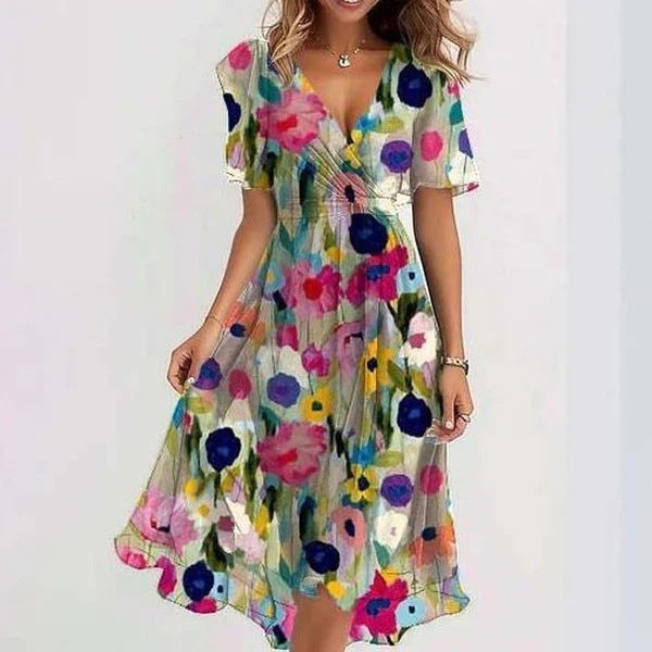 Connie Floral Wrap Midi Dress