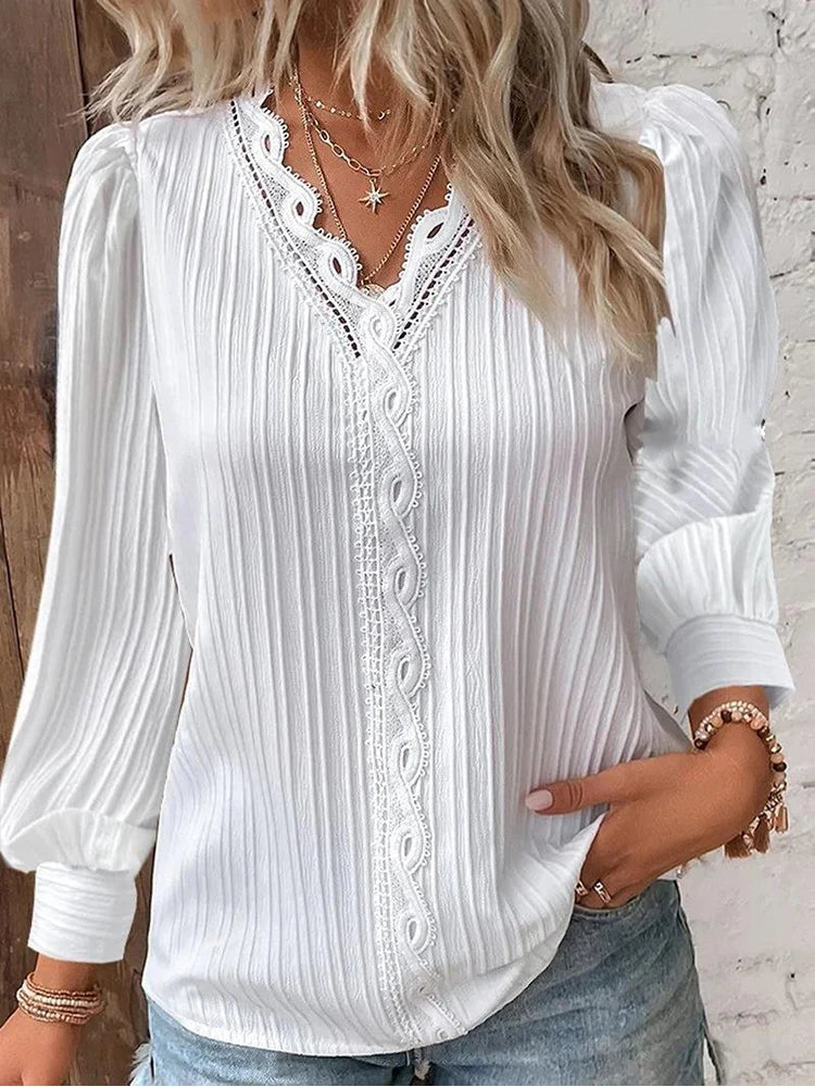 Sam Lace Detail Chiffon Blouse