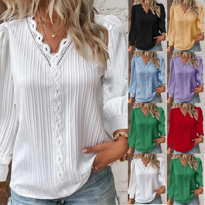 Sam Lace Detail Chiffon Blouse