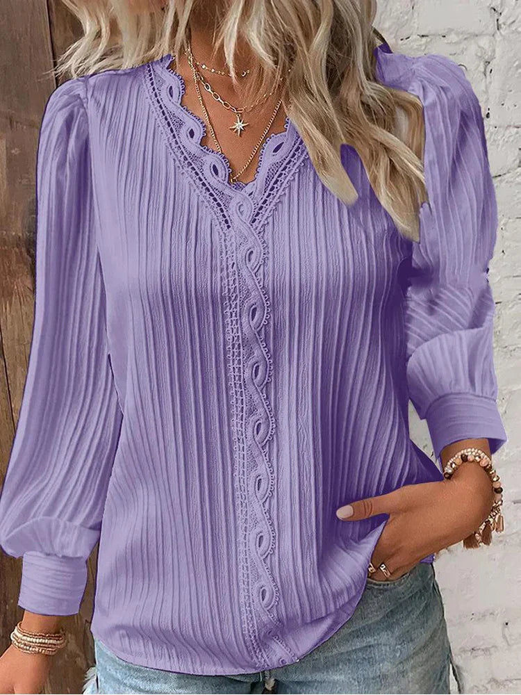 Sam Lace Detail Chiffon Blouse