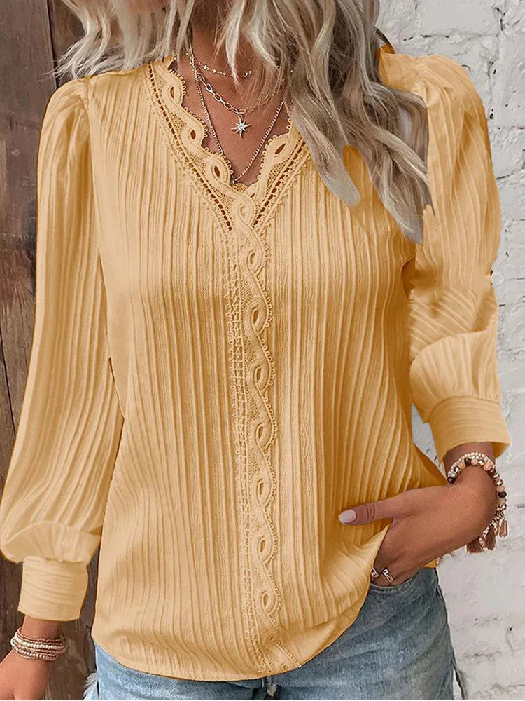Sam Lace Detail Chiffon Blouse