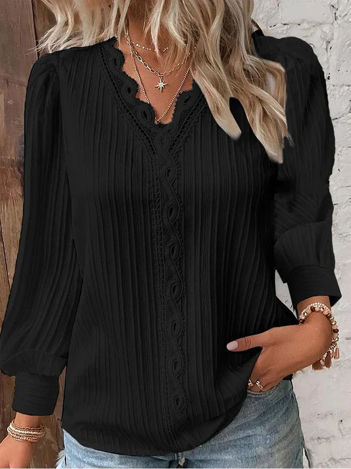 Sam Lace Detail Chiffon Blouse