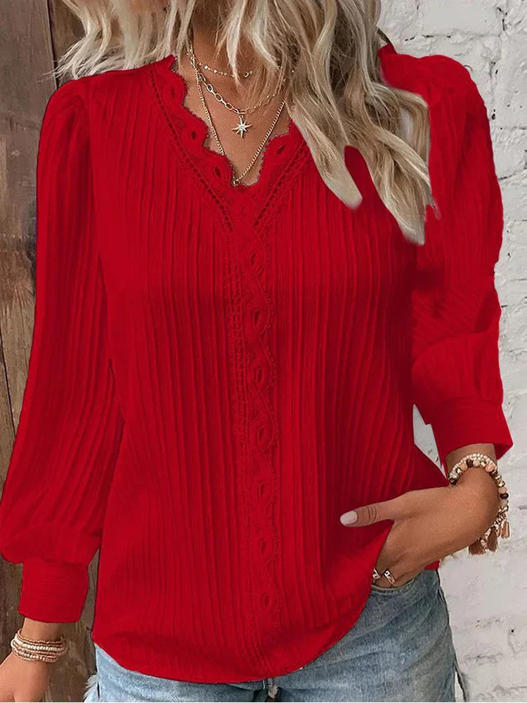 Sam Lace Detail Chiffon Blouse