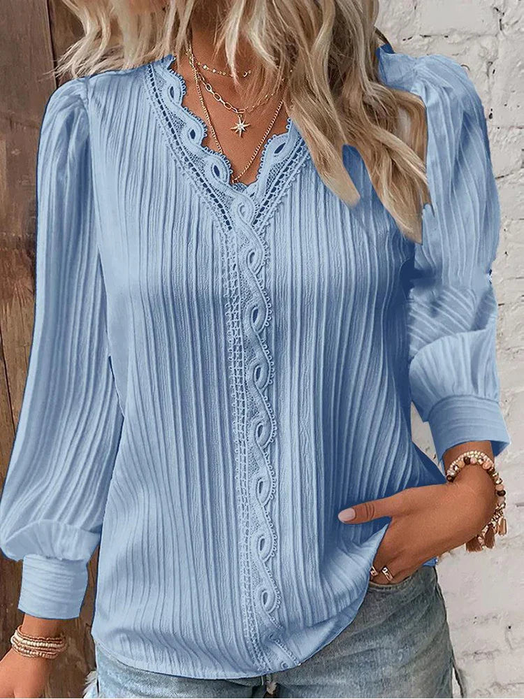 Sam Lace Detail Chiffon Blouse