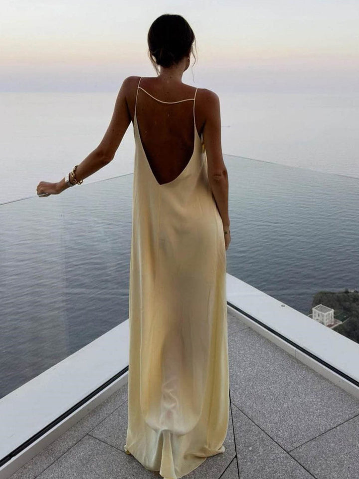 Noemi Open Back Maxi Slip Dress