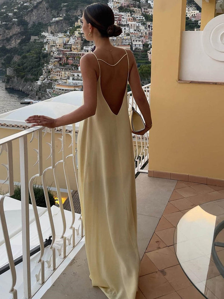 Noemi Open Back Maxi Slip Dress