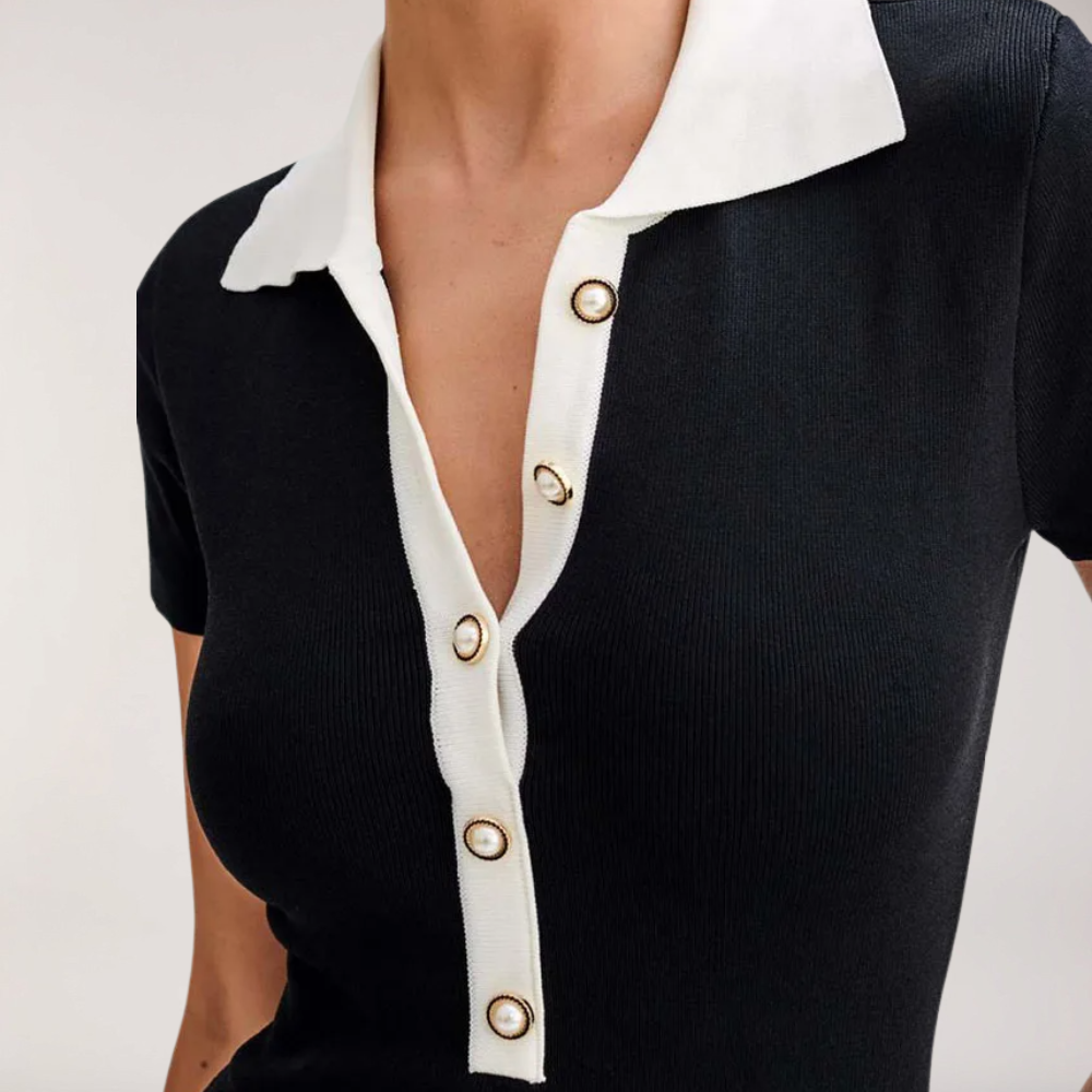 Colette Contrast Collar Maxi Dress