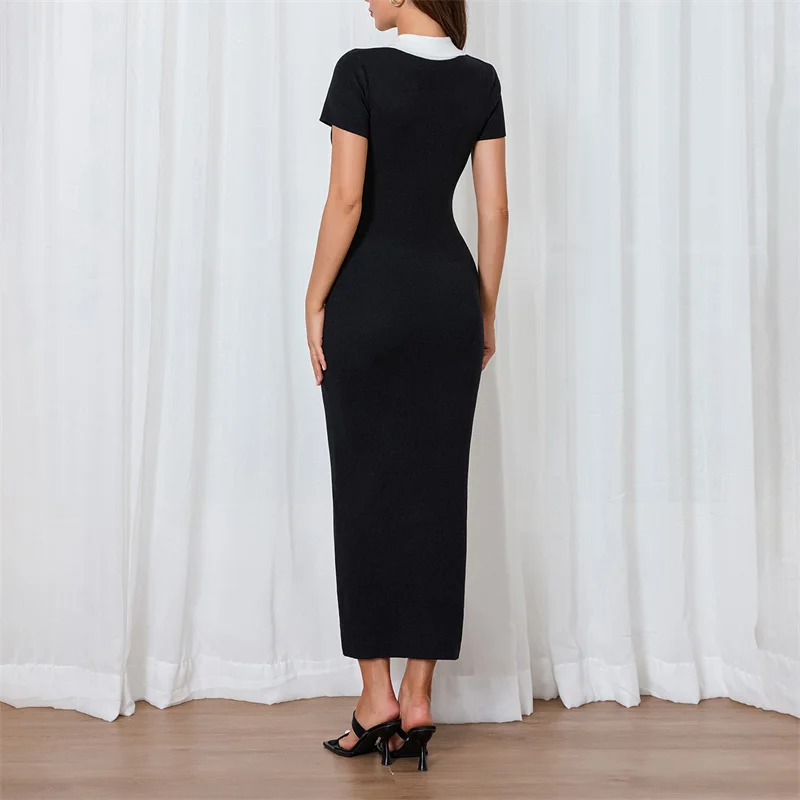 Colette Contrast Collar Maxi Dress