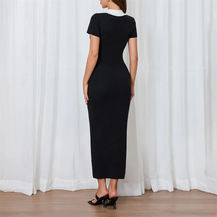 Colette Contrast Collar Maxi Dress