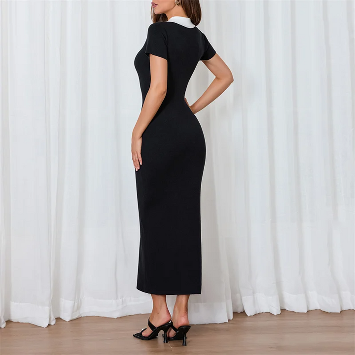 Colette Contrast Collar Maxi Dress