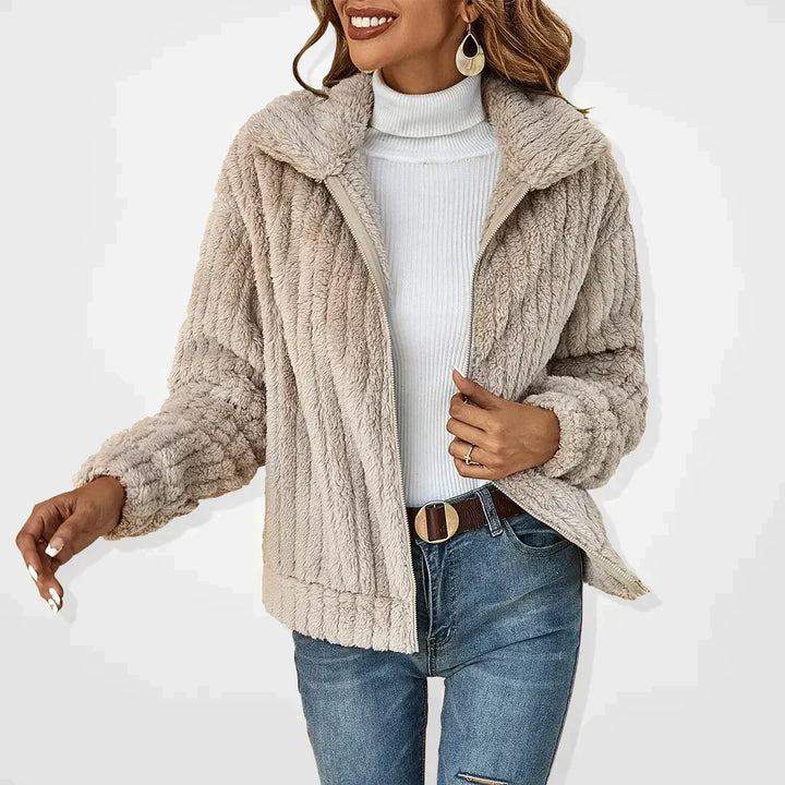 Isadora Textured Zip Front Cardigan