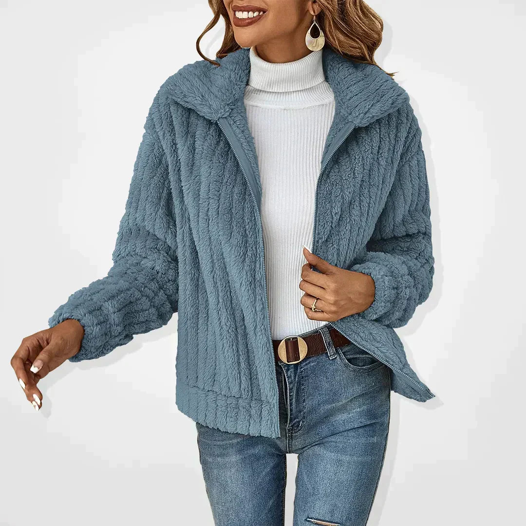 Isadora Textured Zip Front Cardigan