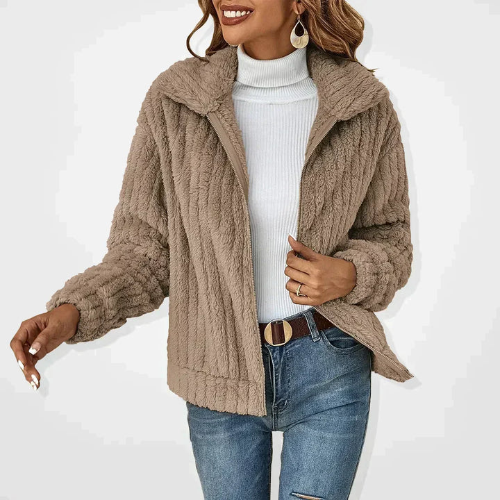 Isadora Textured Zip Front Cardigan