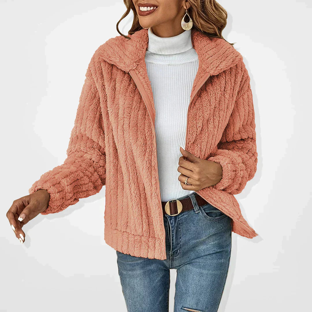Isadora Textured Zip Front Cardigan