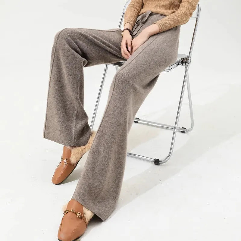 Elysia Merino Wool Wide-Leg Trousers