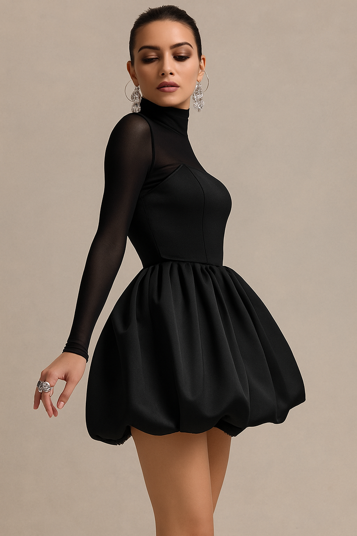 Nerina Sculpted Puff Skirt Mini Dress