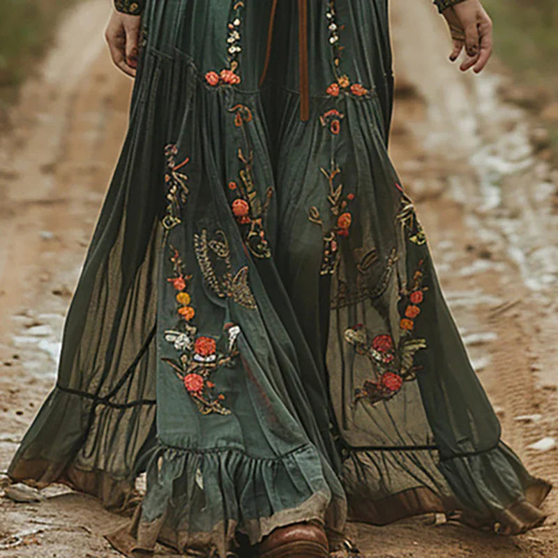 Selvara Bohemian Floral Maxi Dress