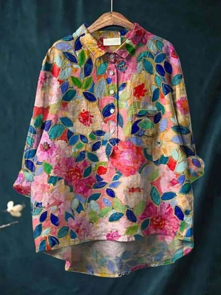 Monette Floral Button Front Blouse
