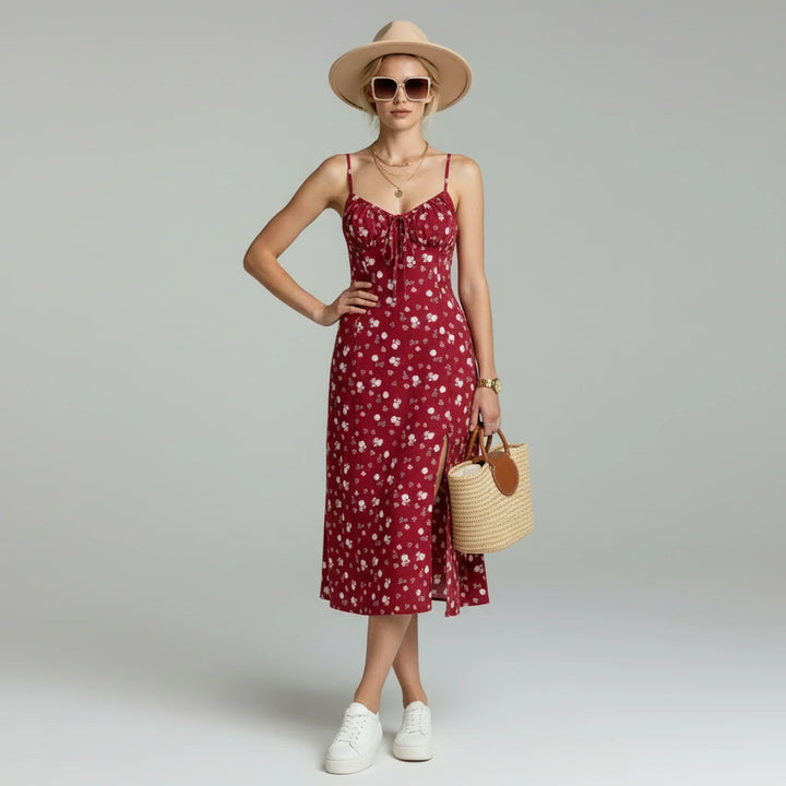Lysandra Floral Strap Midi Dress
