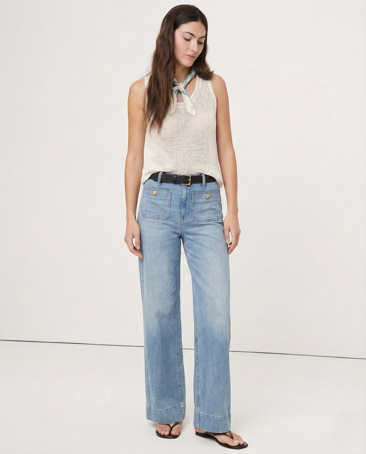 Aurelia Pocket Detail Wide-Leg Jeans