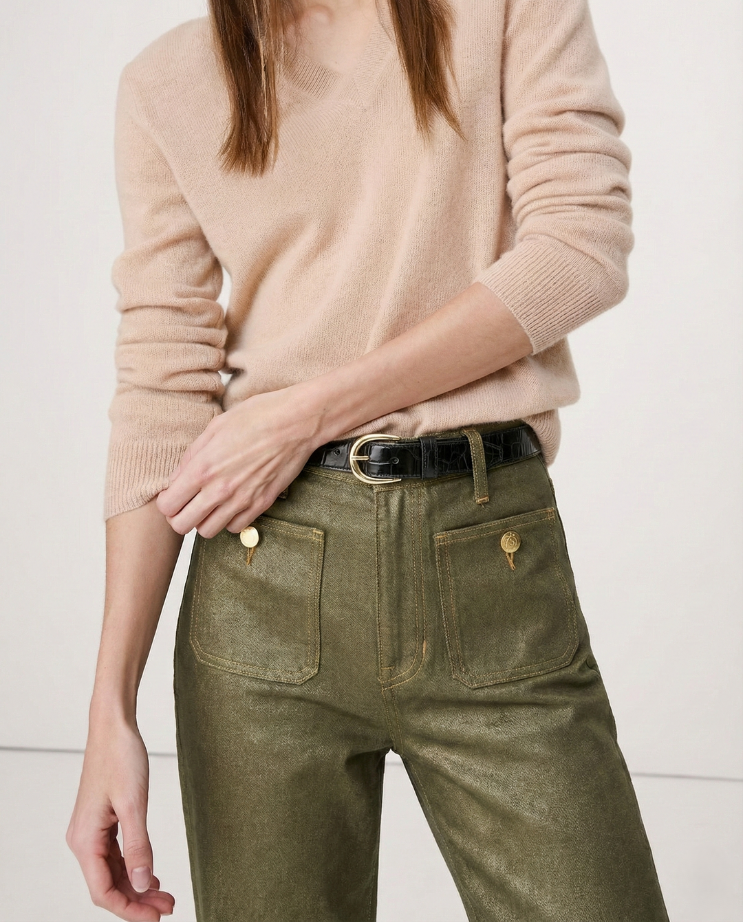 Aurelia Pocket Detail Wide-Leg Jeans