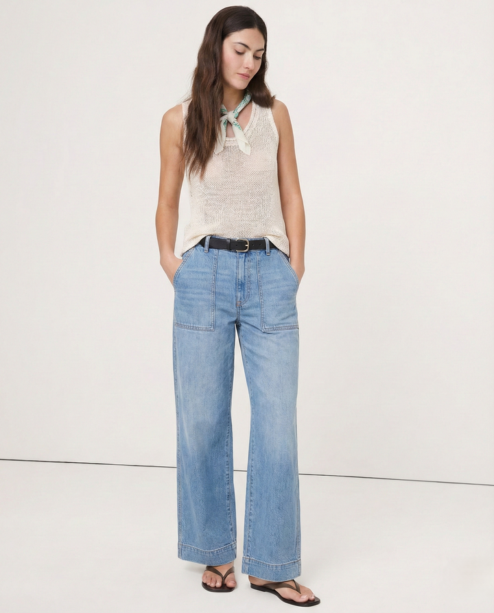 Aurelia Pocket Detail Wide-Leg Jeans