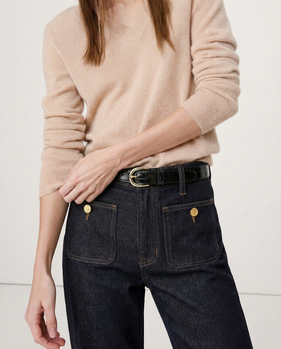 Aurelia Pocket Detail Wide-Leg Jeans