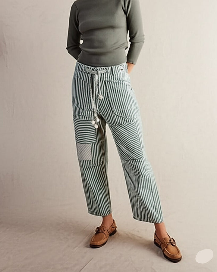 Elowen Stripe Patchwork Trousers