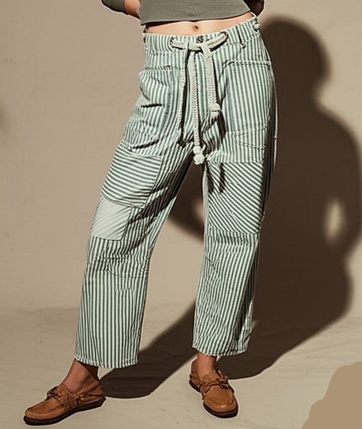Elowen Stripe Patchwork Trousers