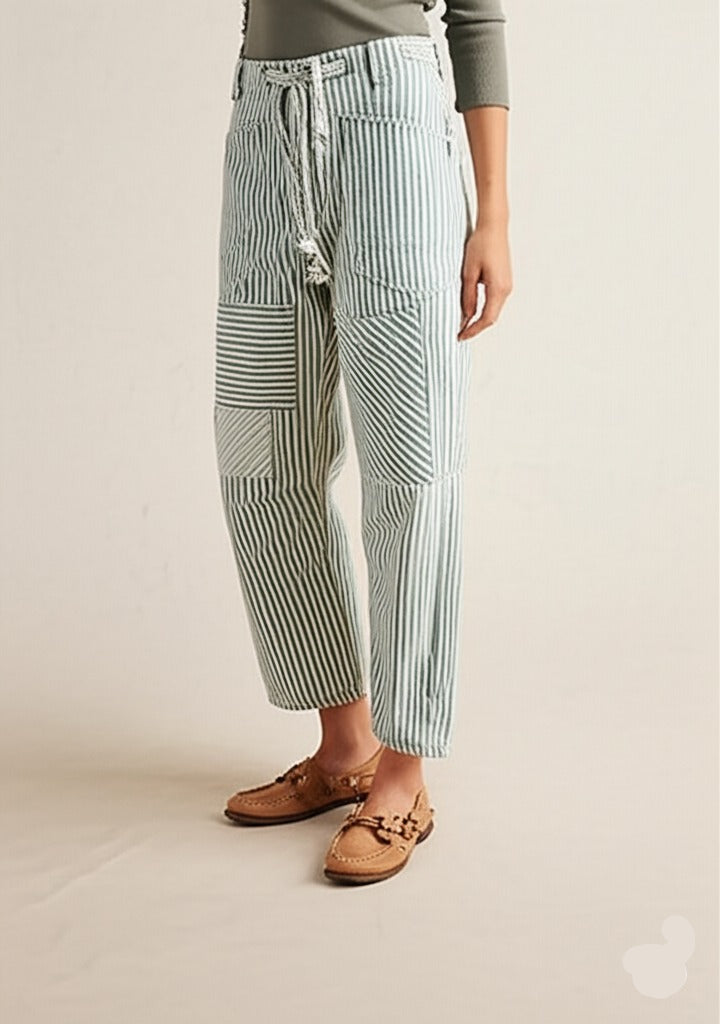 Elowen Stripe Patchwork Trousers