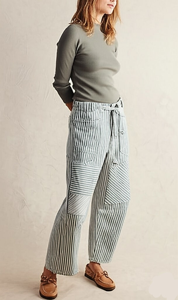 Elowen Stripe Patchwork Trousers