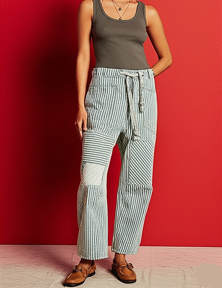 Elowen Stripe Patchwork Trousers