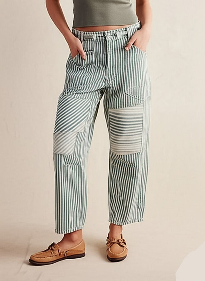 Elowen Stripe Patchwork Trousers
