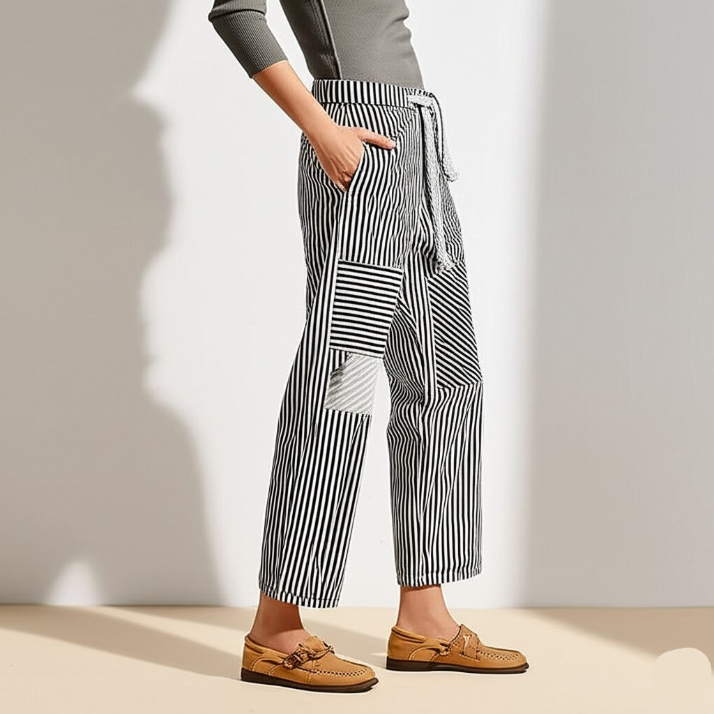 Elowen Stripe Patchwork Trousers