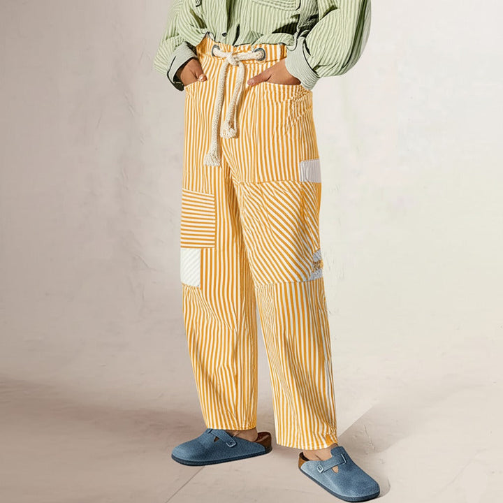 Elowen Stripe Patchwork Trousers