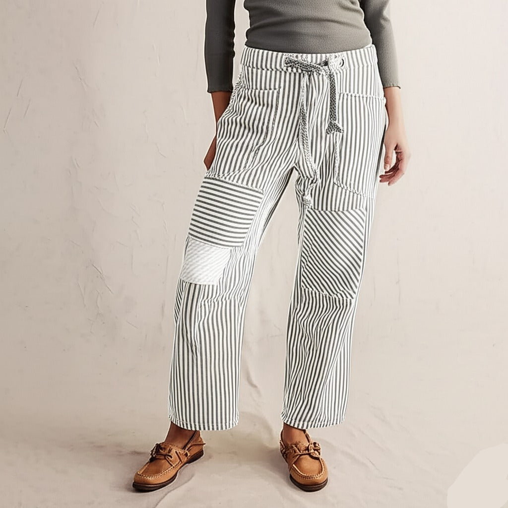 Elowen Stripe Patchwork Trousers