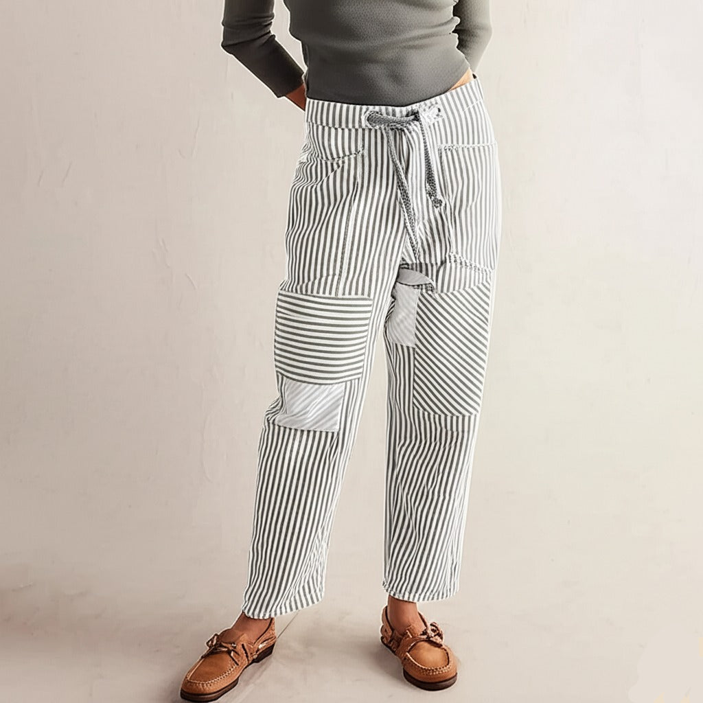 Elowen Stripe Patchwork Trousers