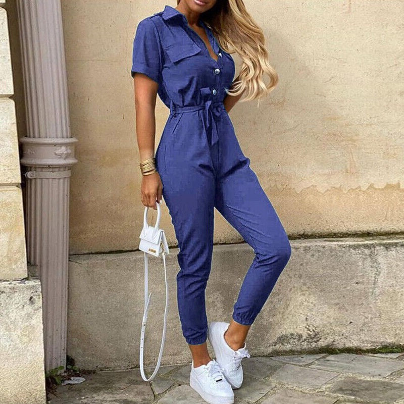 Noa Belted Button Jumpsuit