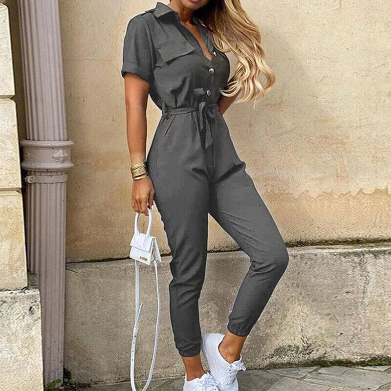 Noa Belted Button Jumpsuit