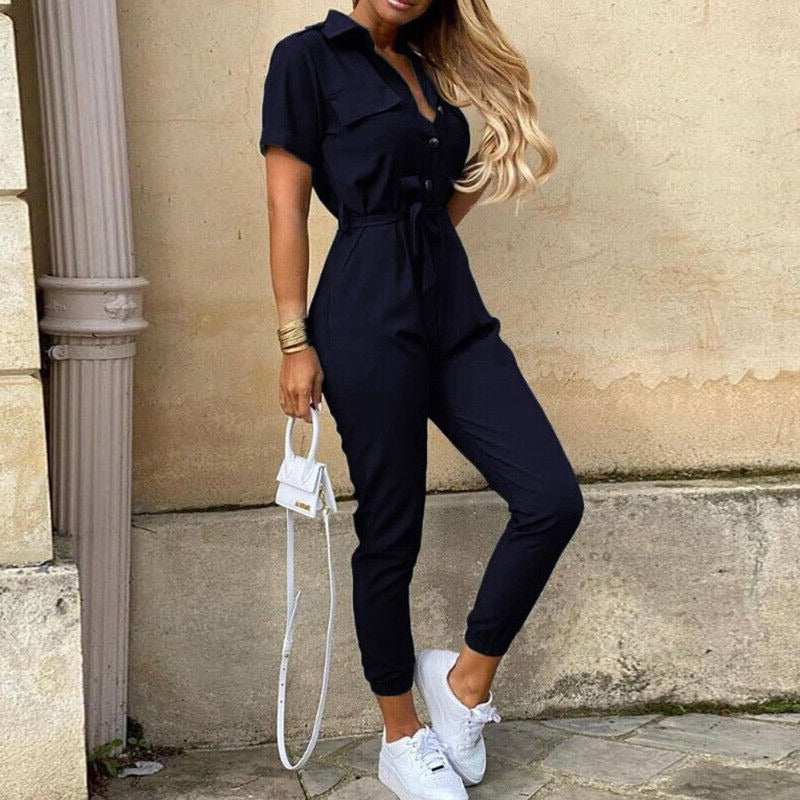 Noa Belted Button Jumpsuit