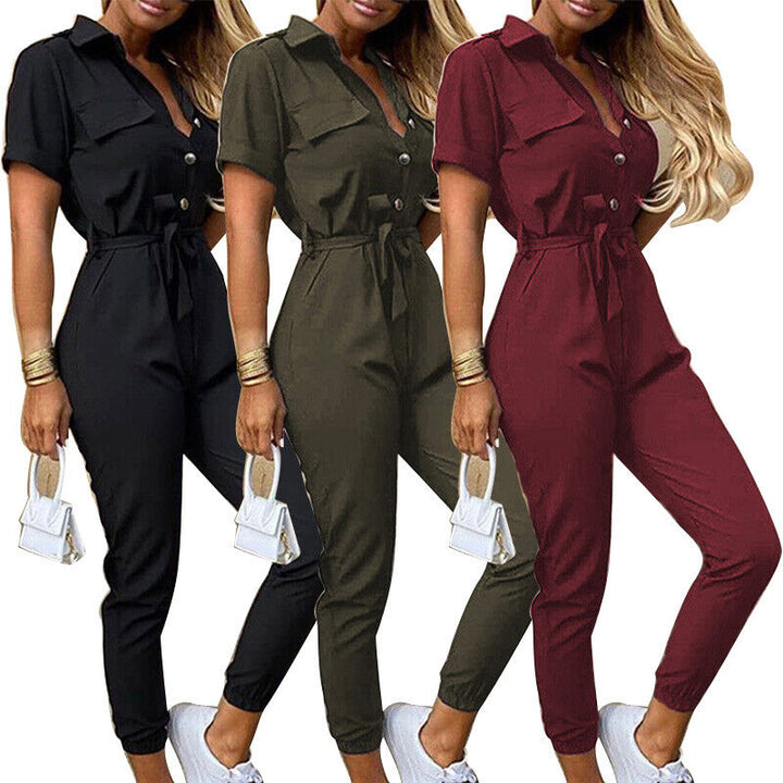 Noa Belted Button Jumpsuit