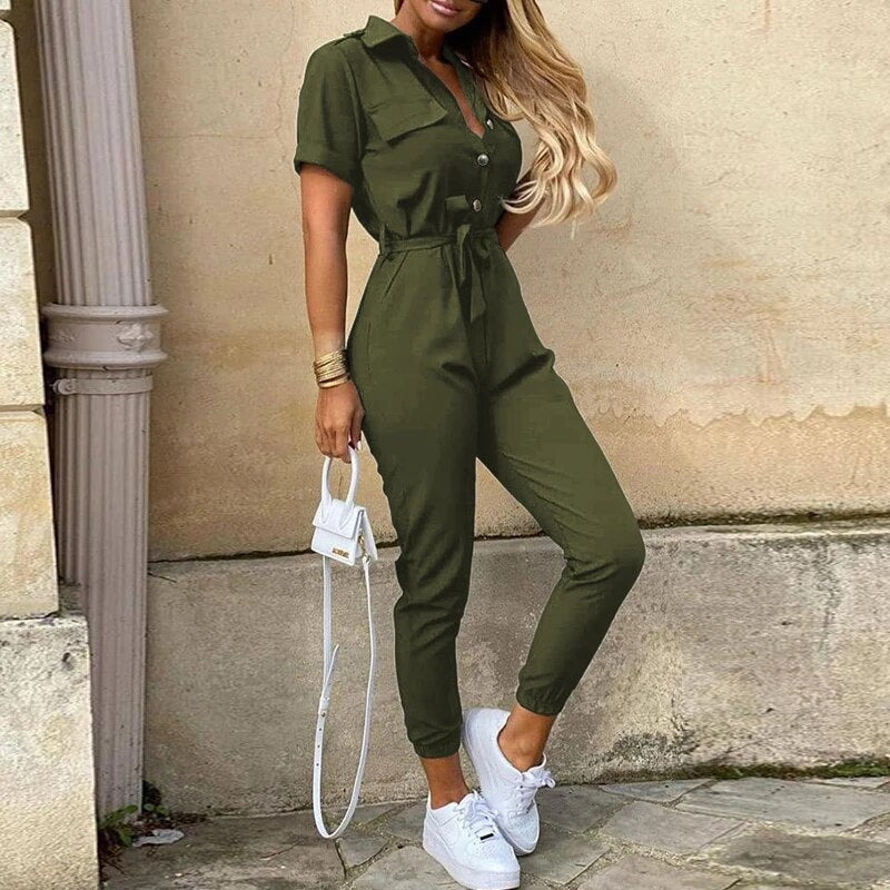 Noa Belted Button Jumpsuit