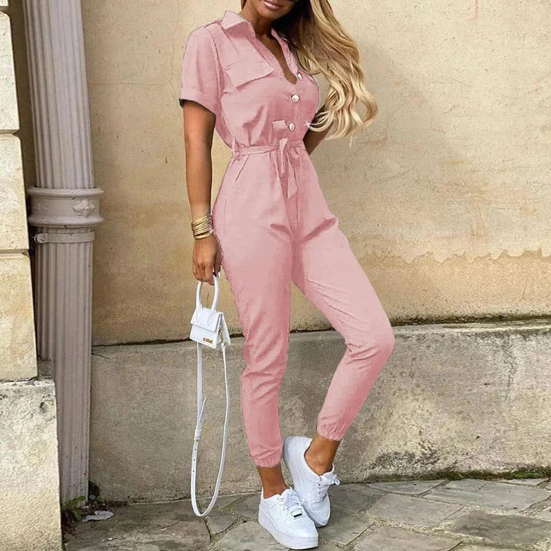 Noa Belted Button Jumpsuit