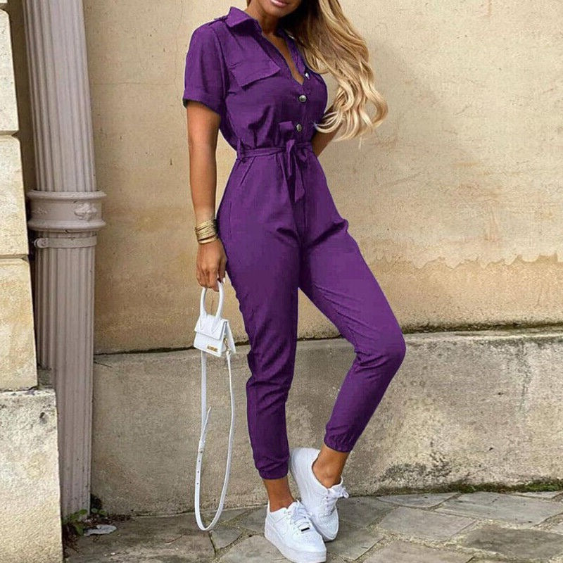 Noa Belted Button Jumpsuit