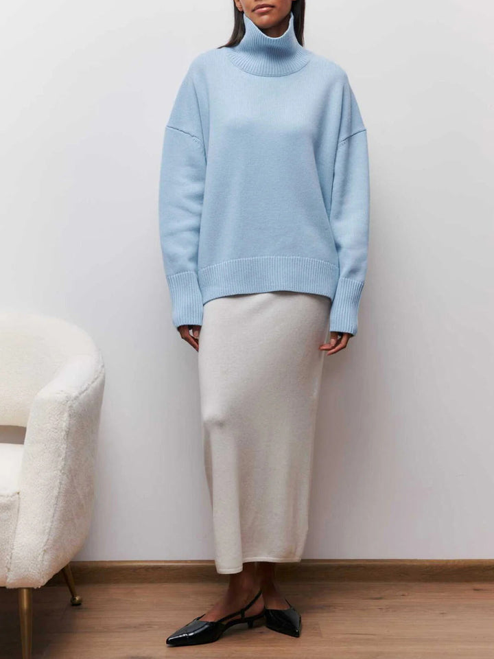 Solène Elbow-Slit Turtleneck Sweater