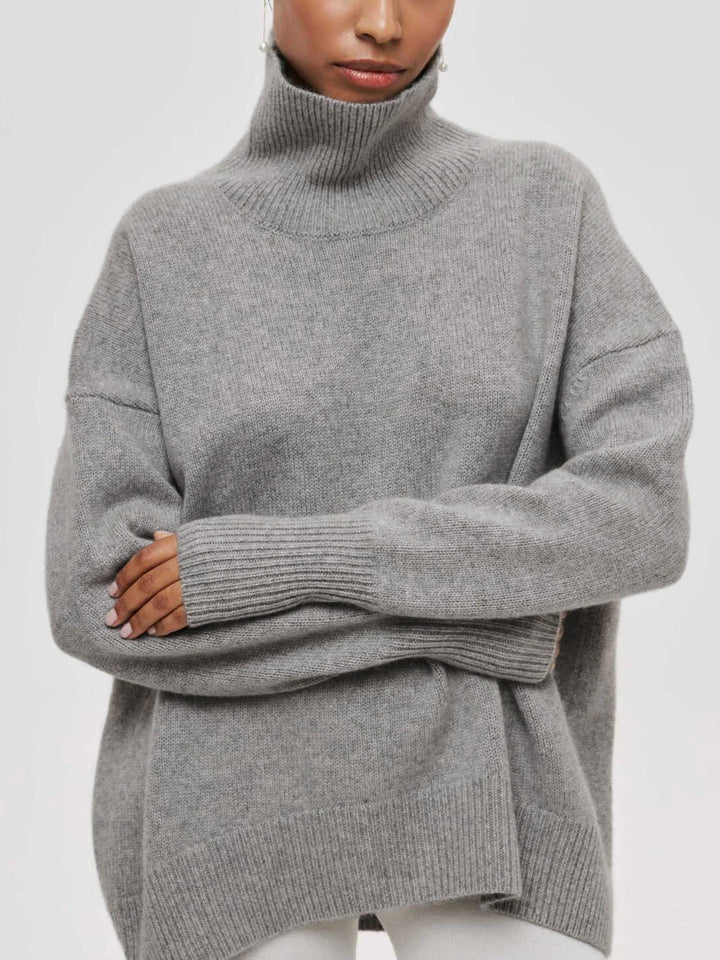 Solène Elbow-Slit Turtleneck Sweater