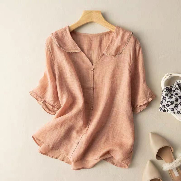 Kristi Vintage Collar Button Blouse