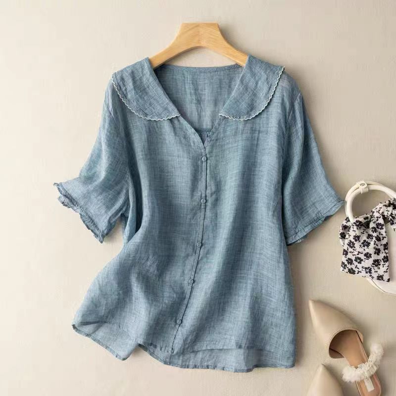 Kristi Vintage Collar Button Blouse