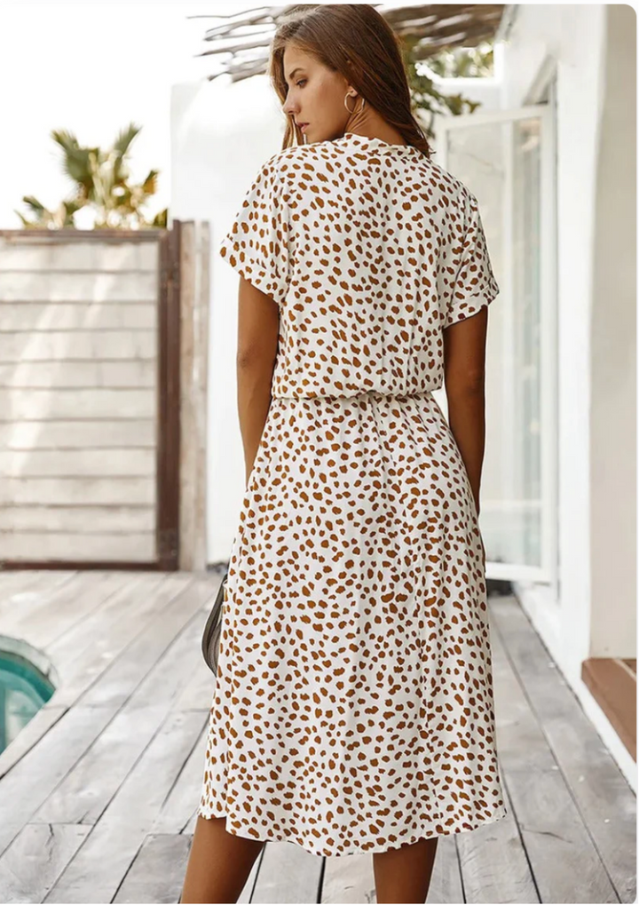 Sienna Spotted Print Midi Dress
