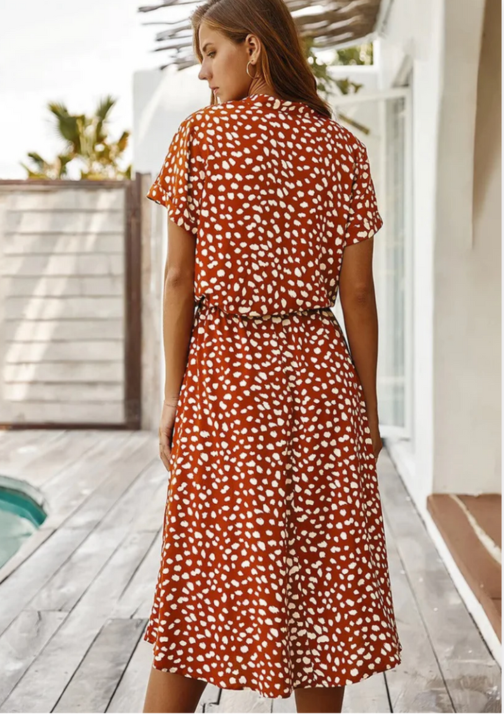 Sienna Spotted Print Midi Dress